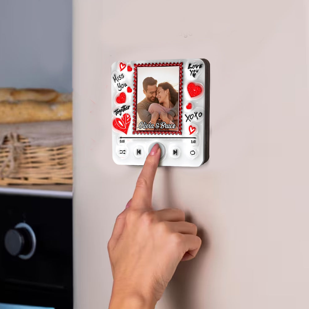 Verwandle deine Liebe in ein Lied – Personalisierter Kühlschrankmagnet für Paare mit Musik