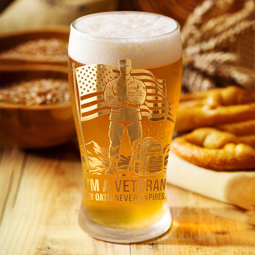 Patriotic Veteran - Personalized Veteran Beer Pint