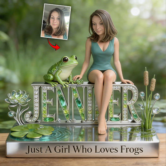 Ein Mädchen, das Frösche liebt - Personalisierte Frosch Acrylplakette