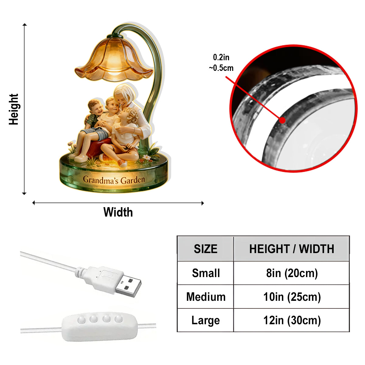 Das perfekte Geschenk für Oma – personalisiertes LED-Nachtlicht aus Acryl für Oma