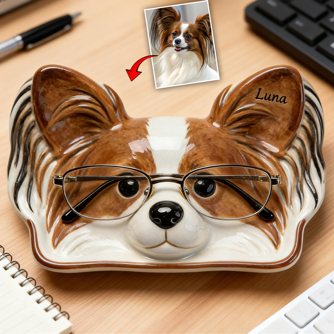 Dog Eyeglasses Holder - Personalized Dog Catch-All Tray