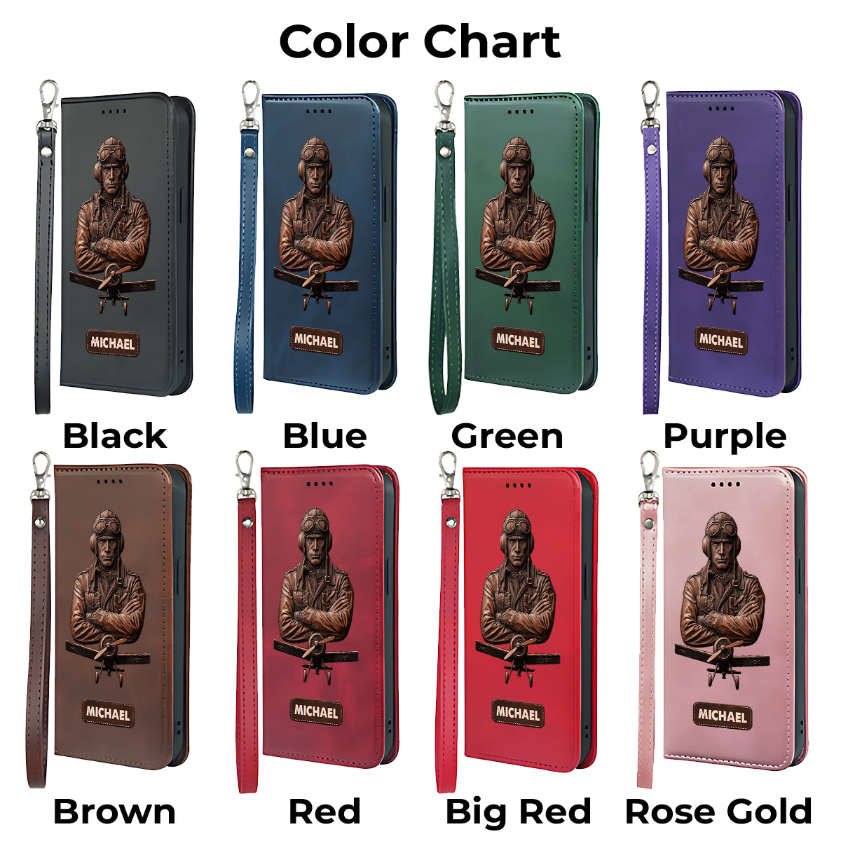 Der Himmel ist nicht die Grenze – Personalisierte Piloten-Handyhülle mit Tragegurt