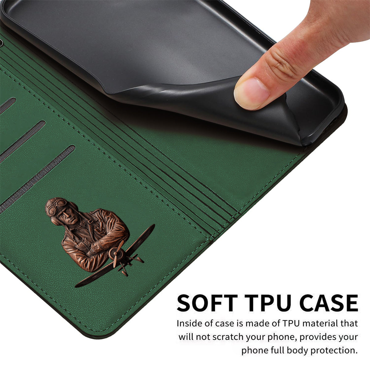 Der Himmel ist nicht die Grenze – Personalisierte Piloten-Handyhülle mit Tragegurt