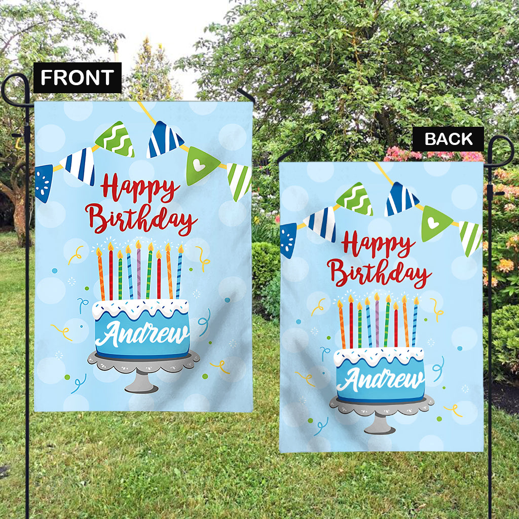 Happy Birthday - Personalized Birthday Garden Flag