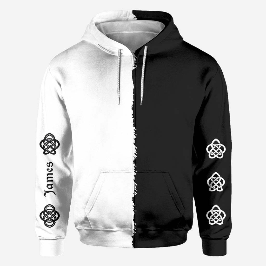 Schwarz & Weiß Wolf - Personalisierte Wolf All Over Shirt