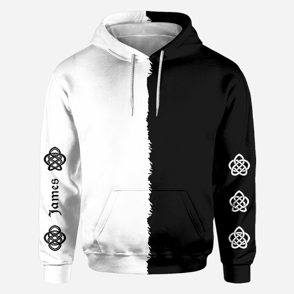 Schwarz & Weiß Wolf - Personalisierte Wolf All Over Shirt