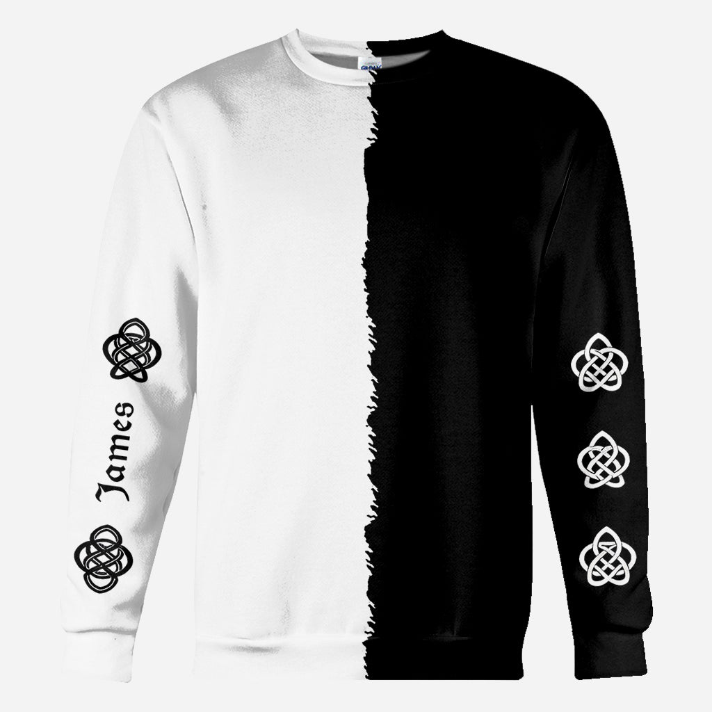 Schwarz & Weiß Wolf - Personalisierte Wolf All Over Shirt