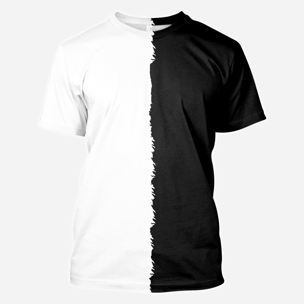 Schwarz & Weiß Wolf - Personalisierte Wolf All Over Shirt