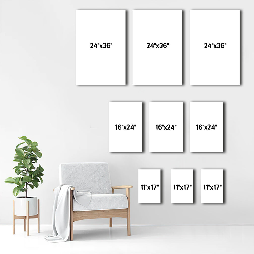 Personalisierte Sonne, Mond & Aszendent Zeichen - Horoskop Poster & Leinwand Set