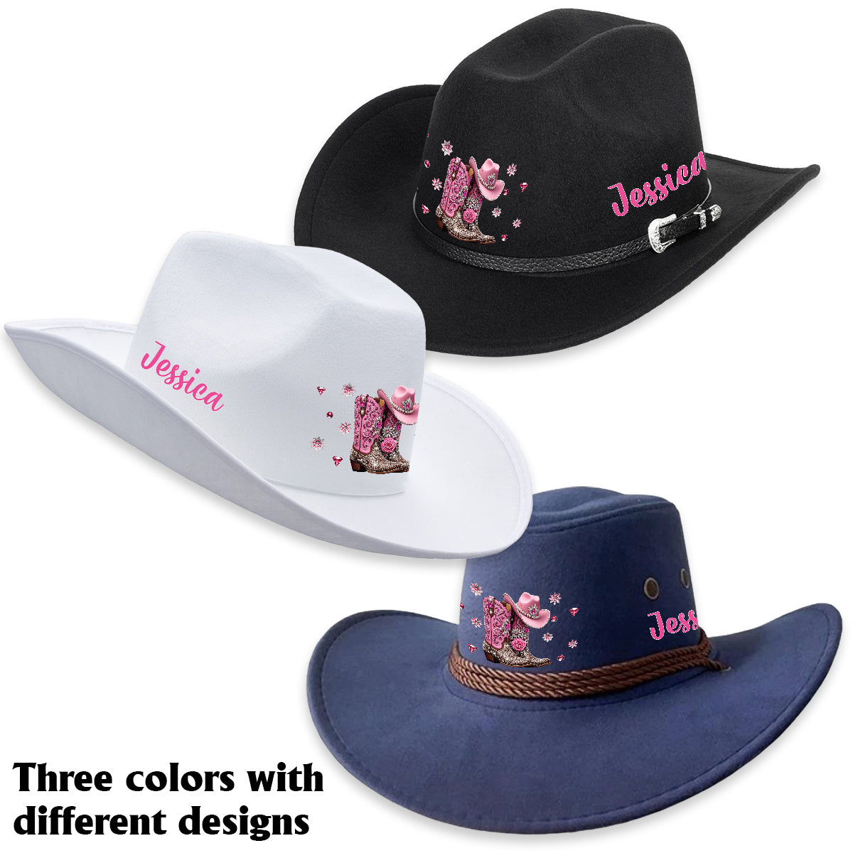 Cowgirl Stay Wild - Personalized Cowgirl Wide Brim Cowboy Hat