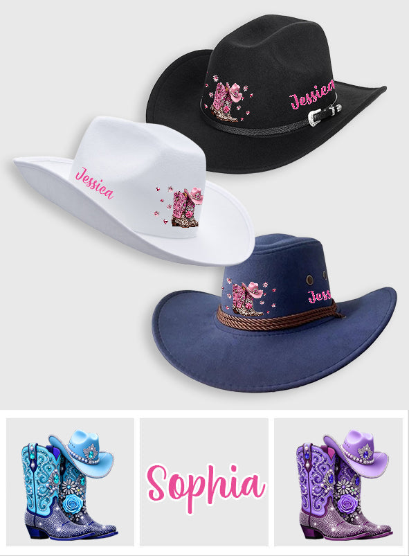 Cowgirl Stay Wild - Personalized Cowgirl Wide Brim Cowboy Hat