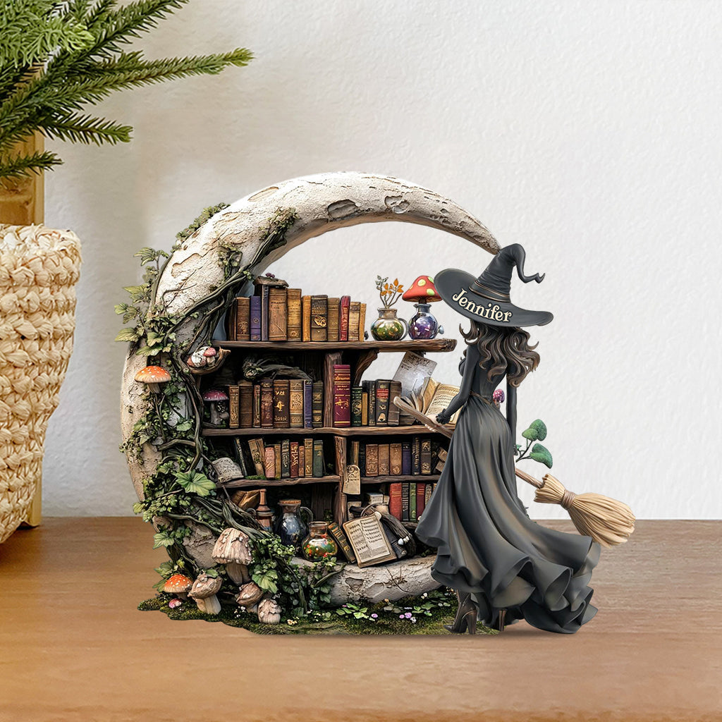 Wunderschöne Hexe – personalisierte Acrylplakette in individueller Hexenform