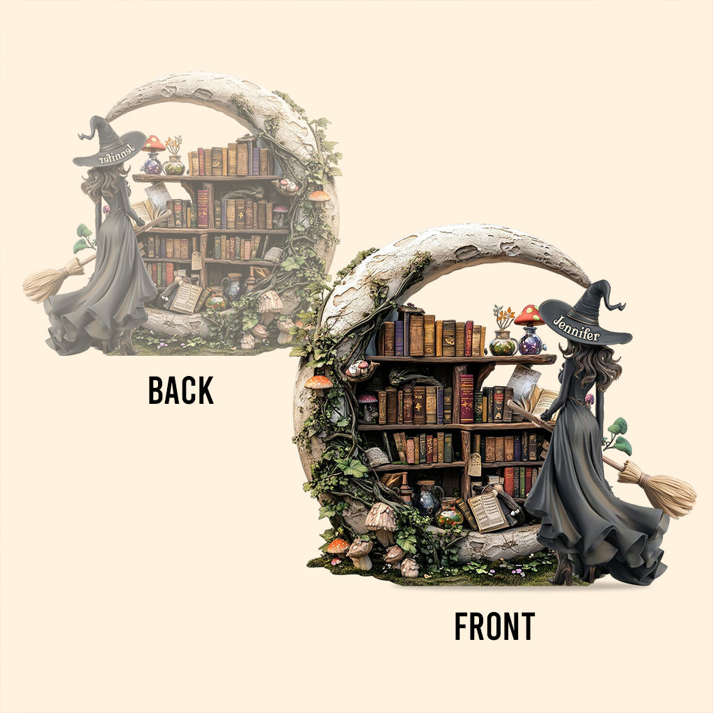 Wunderschöne Hexe – personalisierte Acrylplakette in individueller Hexenform