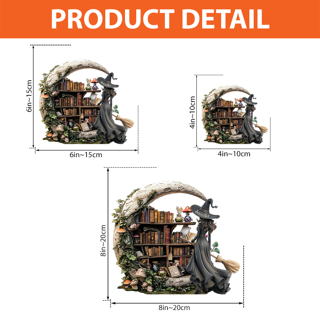 Wunderschöne Hexe – personalisierte Acrylplakette in individueller Hexenform