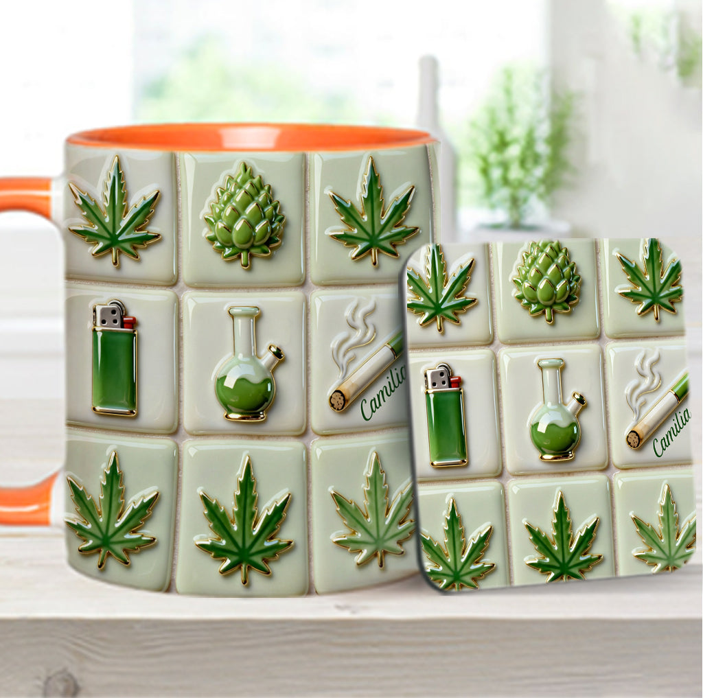 Green Magic Leaf – Personalisierter Becher mit Cannabis-Akzent