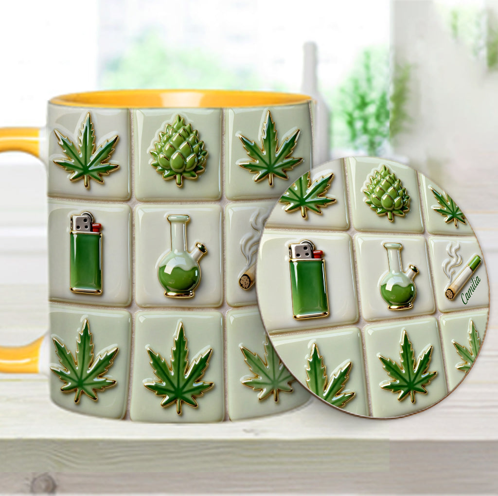 Green Magic Leaf – Personalisierter Becher mit Cannabis-Akzent
