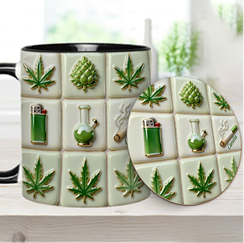 Green Magic Leaf – Personalisierter Becher mit Cannabis-Akzent