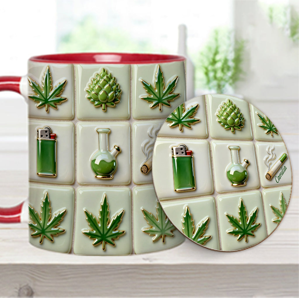 Green Magic Leaf – Personalisierter Becher mit Cannabis-Akzent