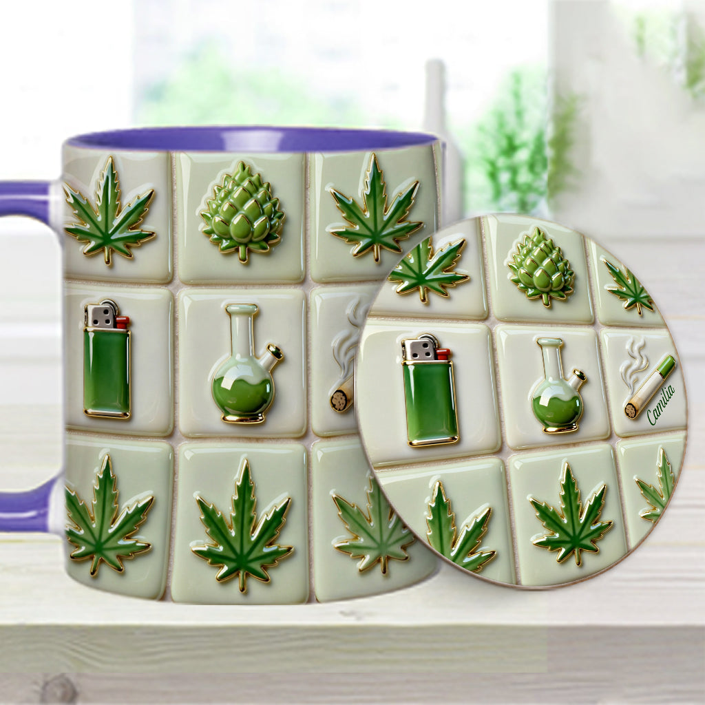 Green Magic Leaf – Personalisierter Becher mit Cannabis-Akzent
