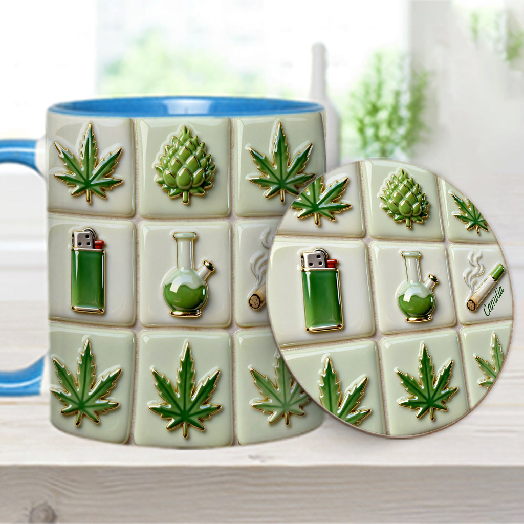 Green Magic Leaf – Personalisierter Becher mit Cannabis-Akzent