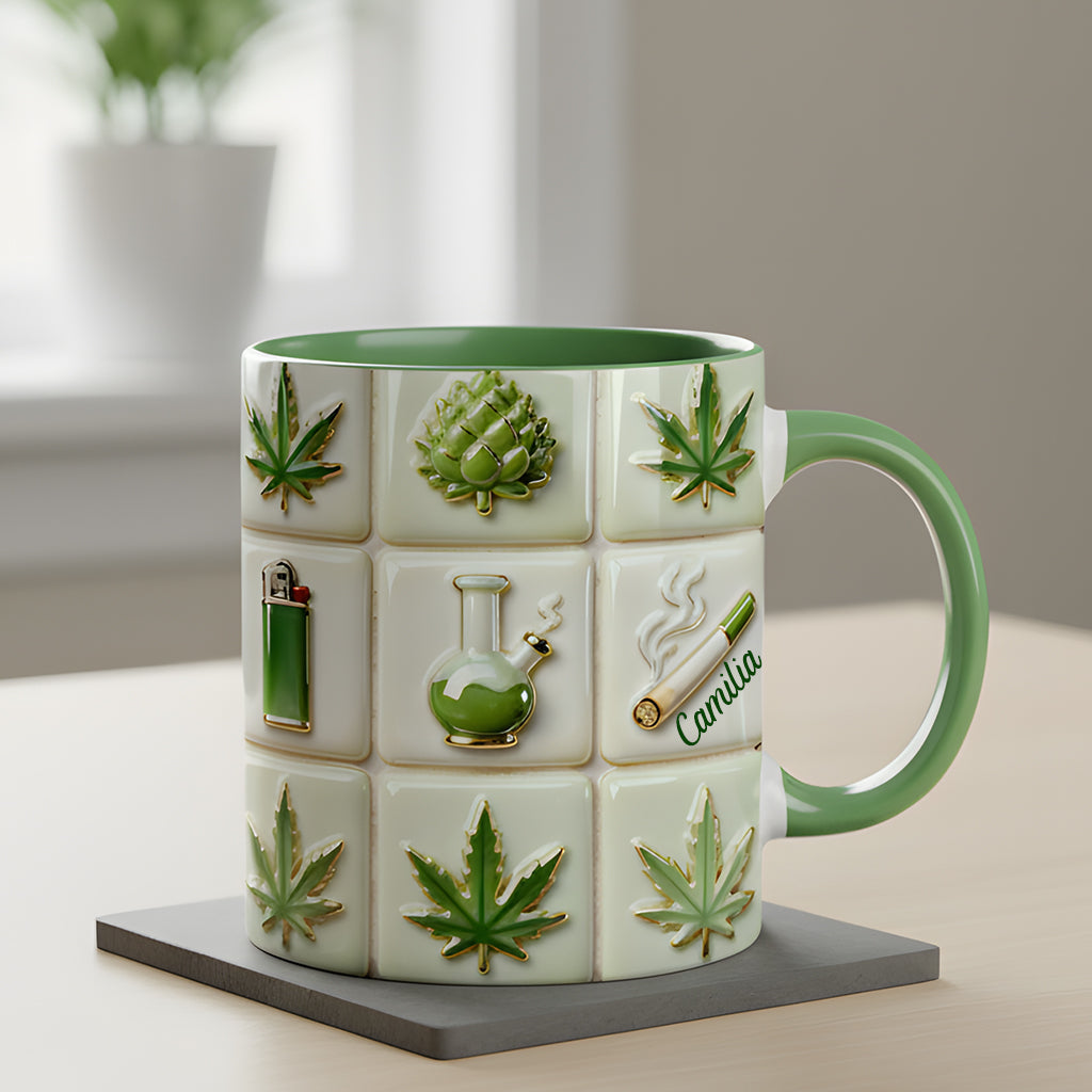 Green Magic Leaf – Personalisierter Becher mit Cannabis-Akzent