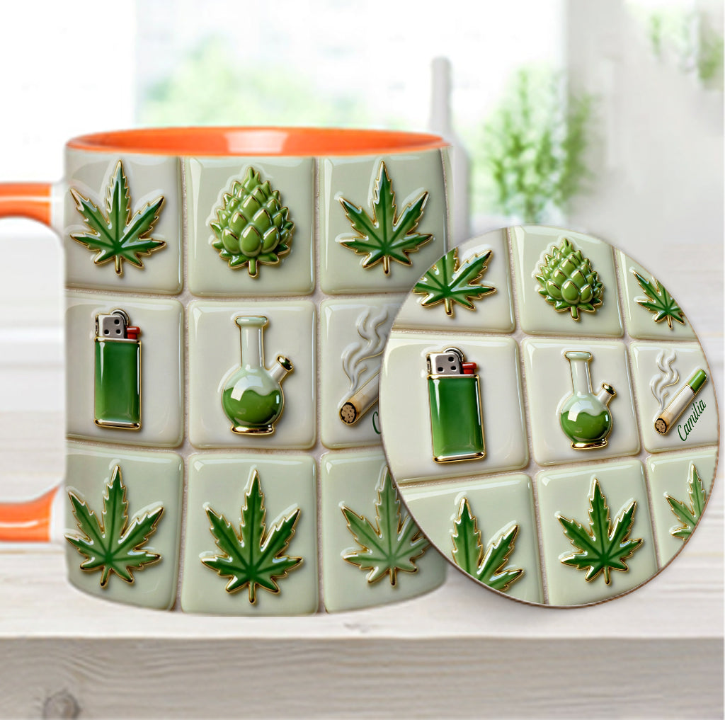 Green Magic Leaf – Personalisierter Becher mit Cannabis-Akzent