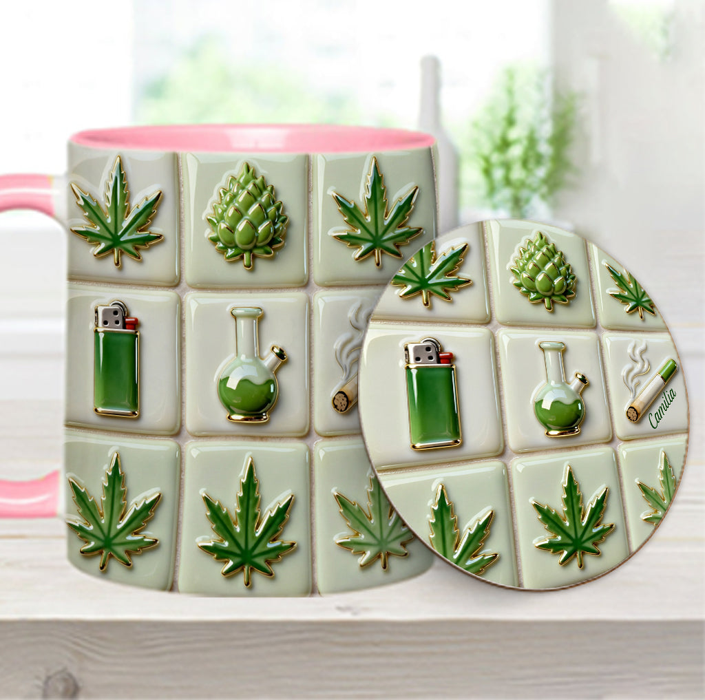 Green Magic Leaf – Personalisierter Becher mit Cannabis-Akzent