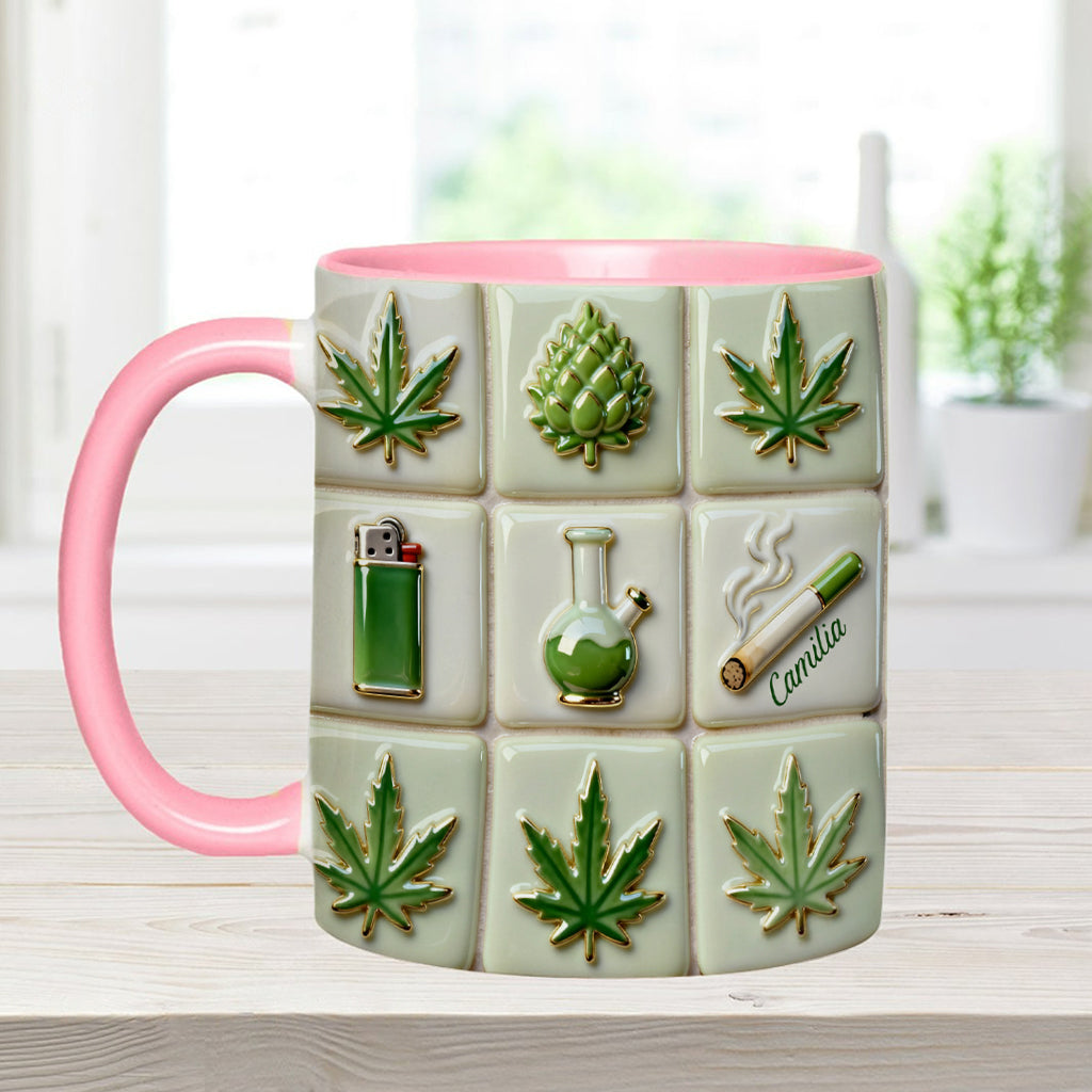 Green Magic Leaf – Personalisierter Becher mit Cannabis-Akzent