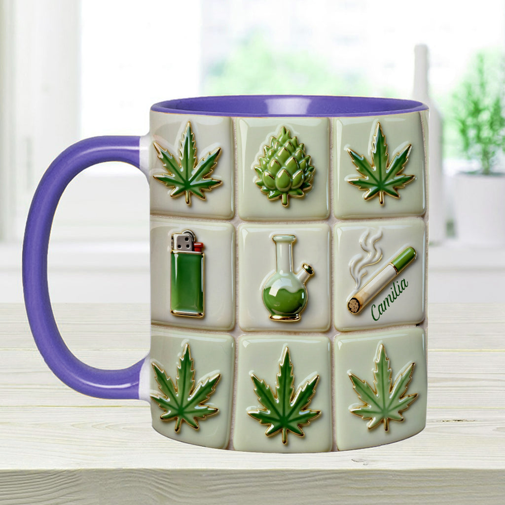 Green Magic Leaf – Personalisierter Becher mit Cannabis-Akzent