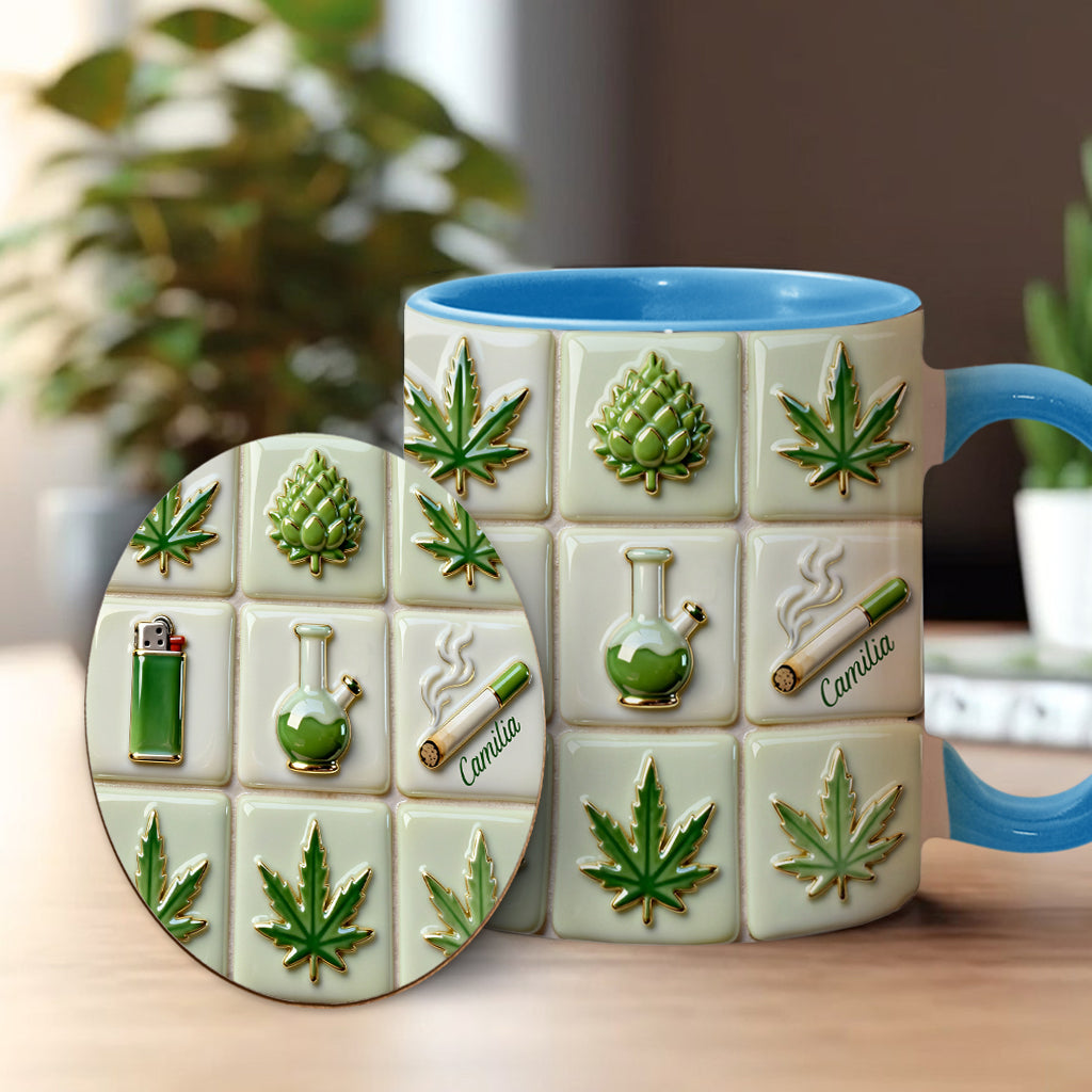 Green Magic Leaf – Personalisierter Becher mit Cannabis-Akzent
