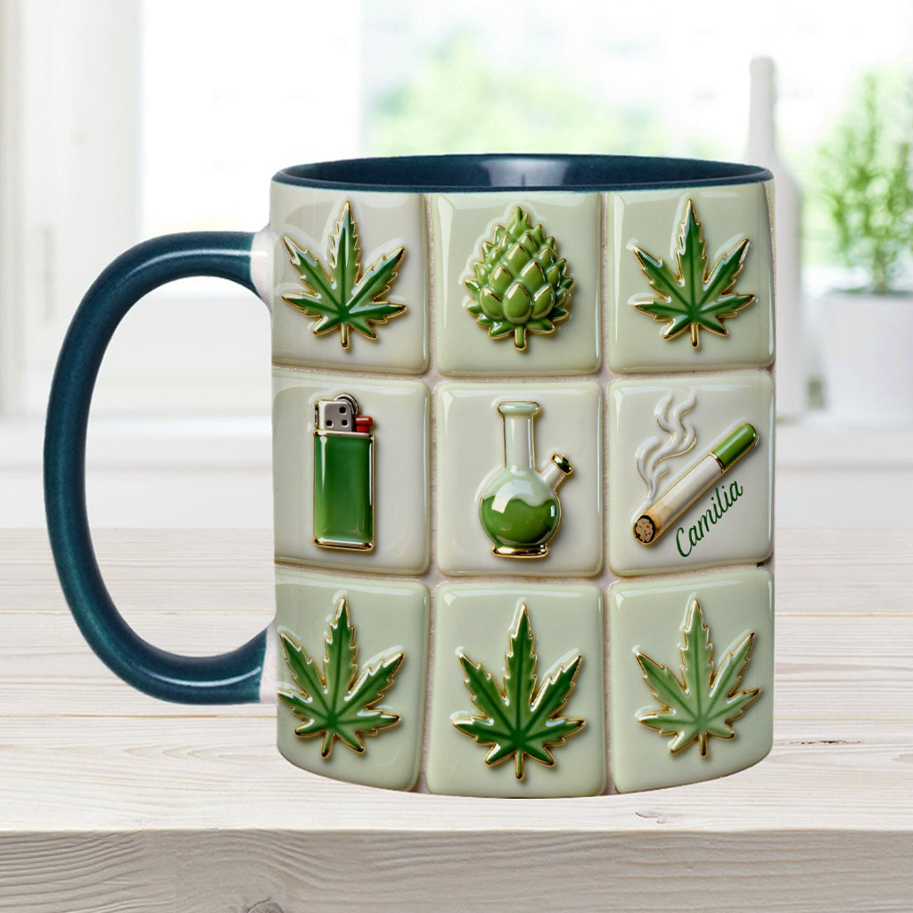 Green Magic Leaf – Personalisierter Becher mit Cannabis-Akzent