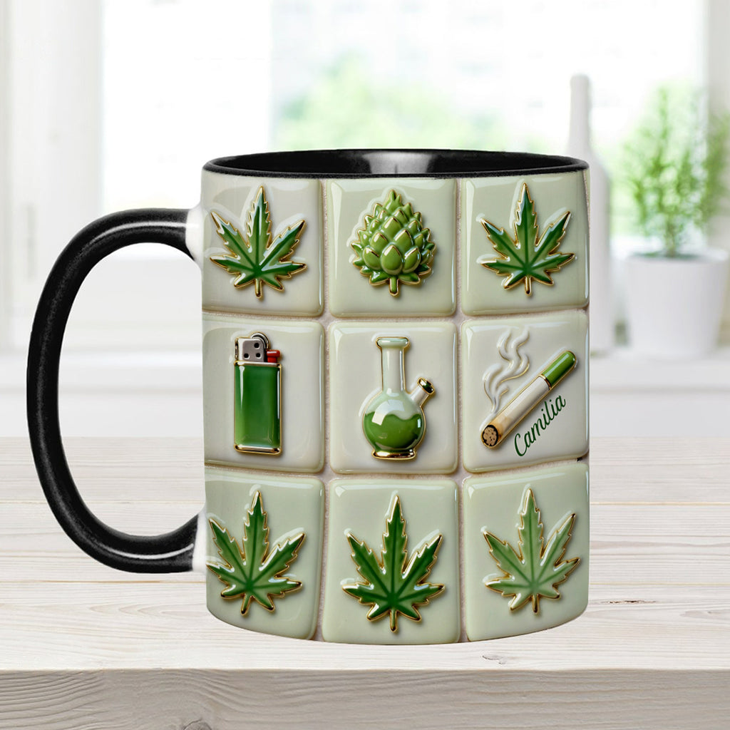 Green Magic Leaf – Personalisierter Becher mit Cannabis-Akzent