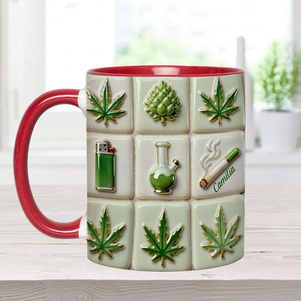 Green Magic Leaf – Personalisierter Becher mit Cannabis-Akzent