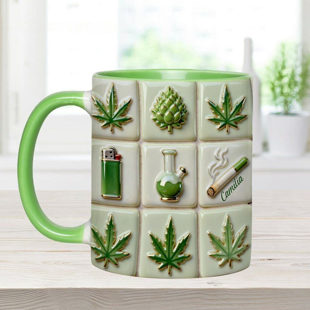 Green Magic Leaf – Personalisierter Becher mit Cannabis-Akzent