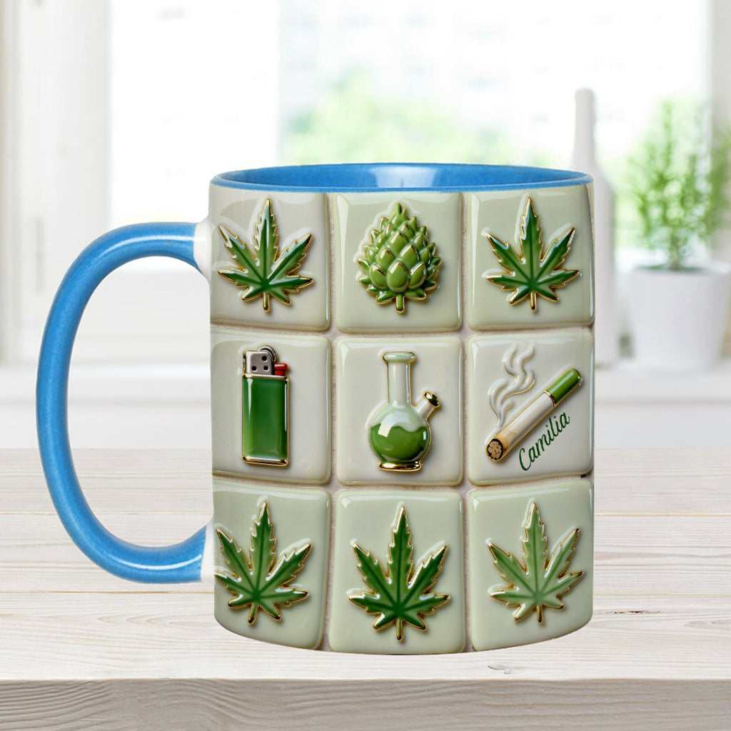 Green Magic Leaf – Personalisierter Becher mit Cannabis-Akzent