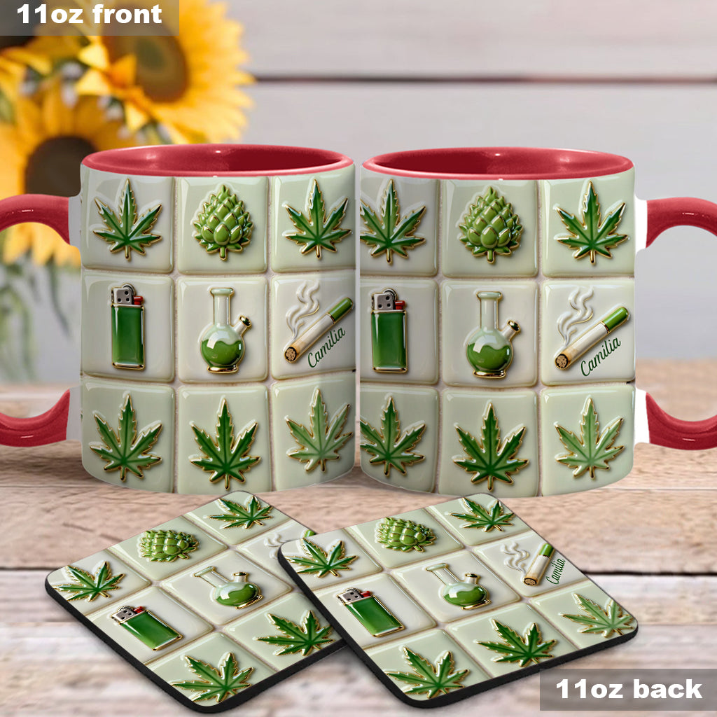 Green Magic Leaf – Personalisierter Becher mit Cannabis-Akzent