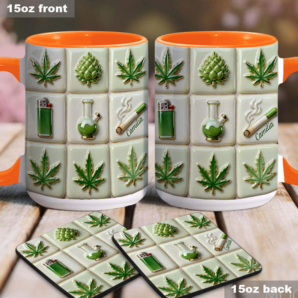 Green Magic Leaf – Personalisierter Becher mit Cannabis-Akzent