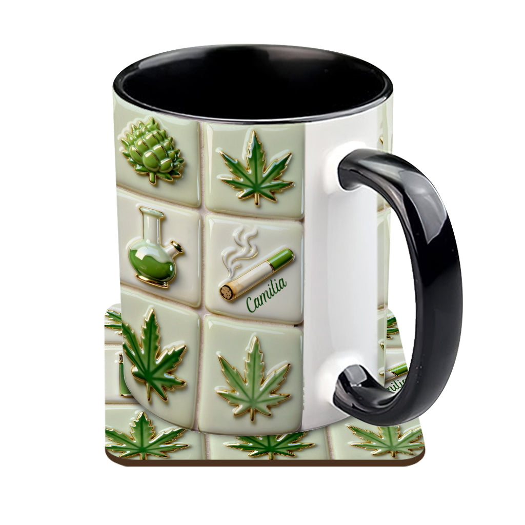 Green Magic Leaf – Personalisierter Becher mit Cannabis-Akzent