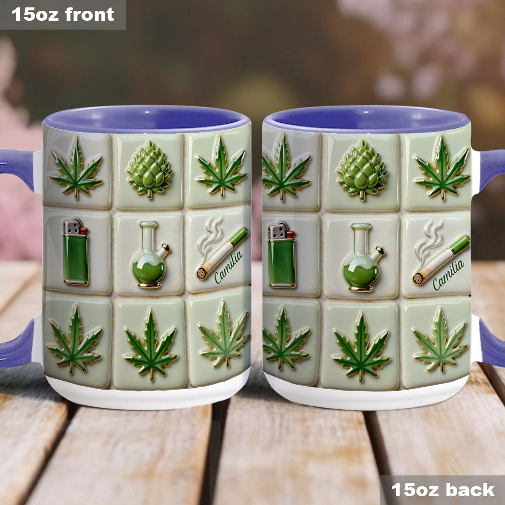 Green Magic Leaf – Personalisierter Becher mit Cannabis-Akzent