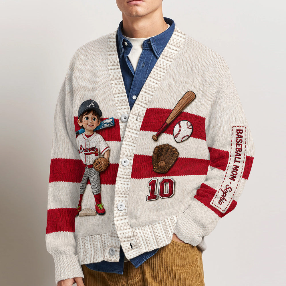 Personalisierter Baseball-Kardigan für Mama/Oma