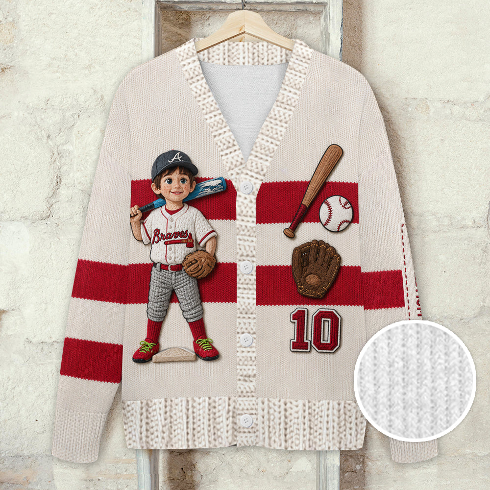 Personalisierter Baseball-Kardigan für Mama/Oma