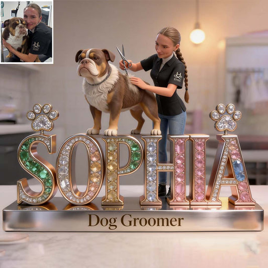 Groomer's Life - Personalisierte Hundepflege Acrylplakette in Sonderform