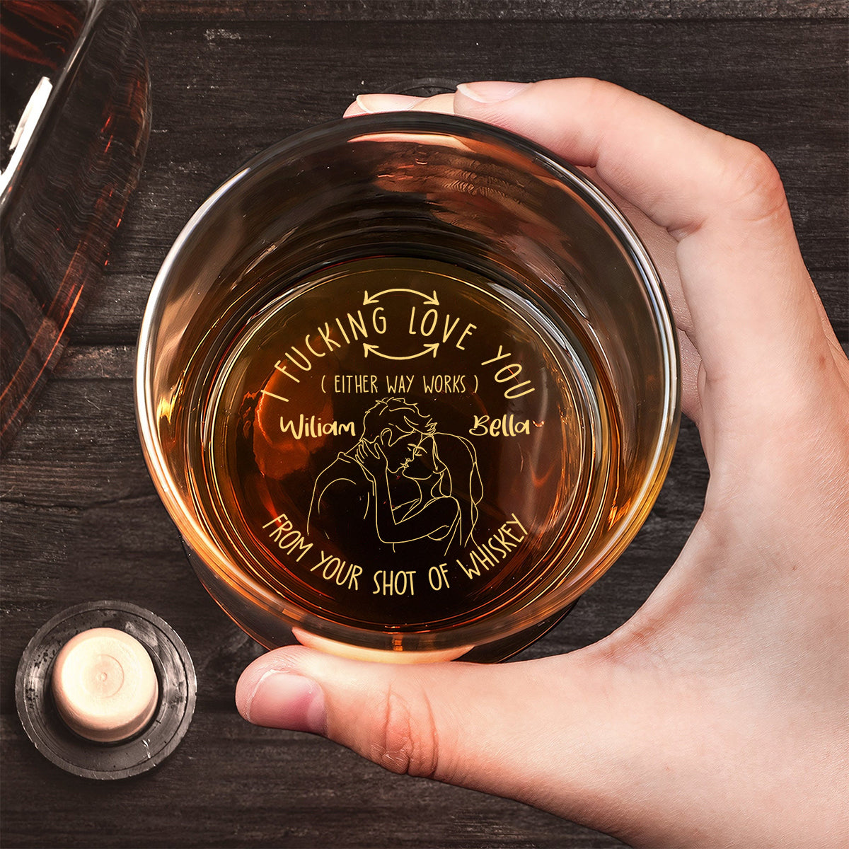 I Love You - Personalized Couple Engraved Whiskey Glass
