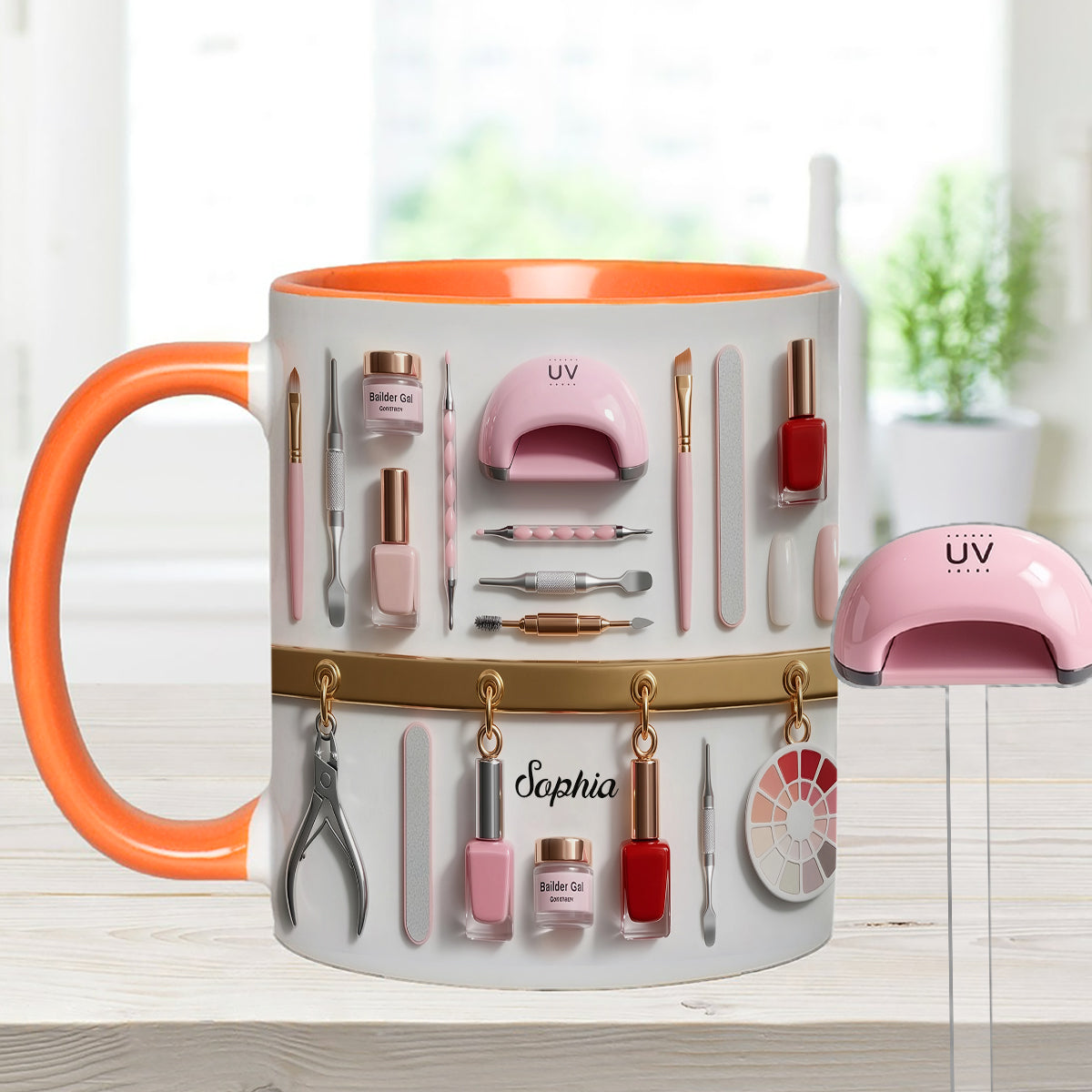 Nail Tech - Personalized Nail Salon Set Accent Mug with Acrylic Stirrers