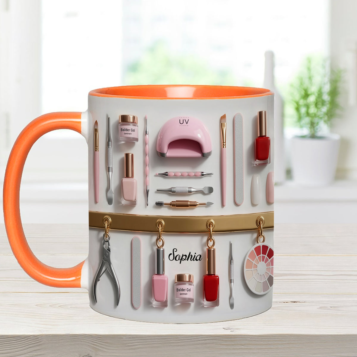 Nail Tech - Personalized Nail Salon Set Accent Mug with Acrylic Stirrers