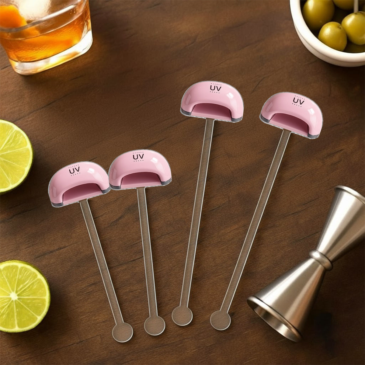 Nail Tech - Personalized Nail Salon Set Accent Mug with Acrylic Stirrers