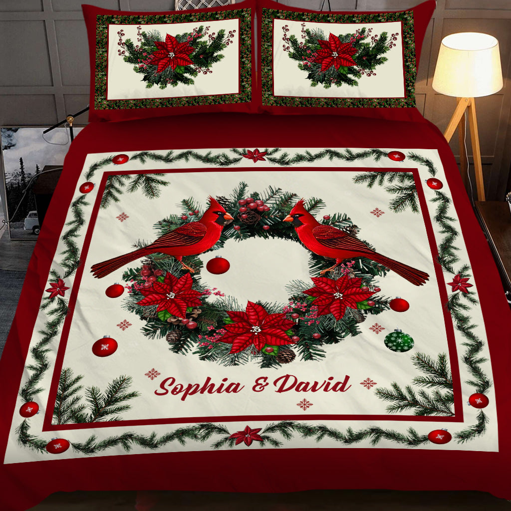 Weihnachtsquilt-Set mit Kardinalvogel-Motiv – Personalisierte Gedenkquilt-Set