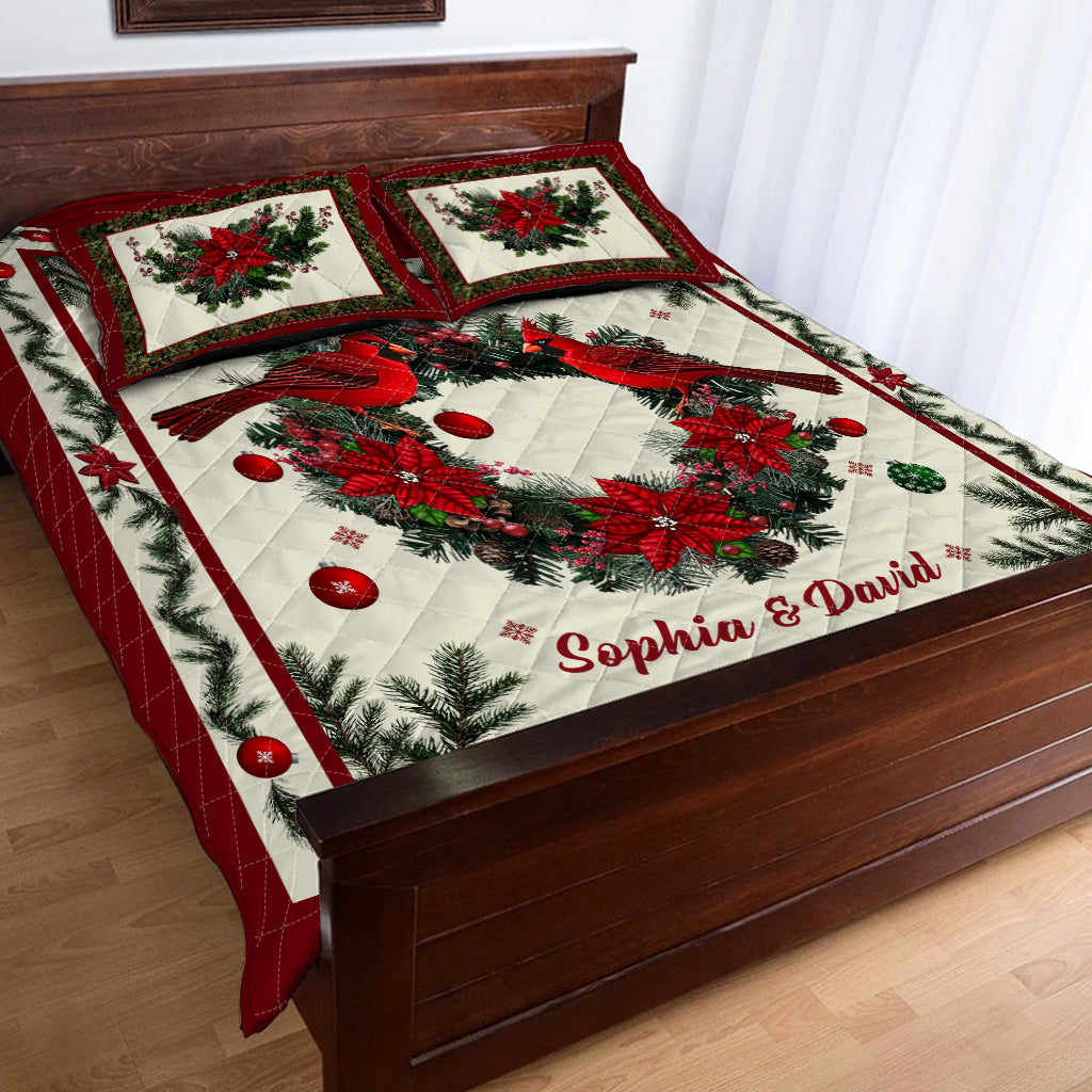 Weihnachtsquilt-Set mit Kardinalvogel-Motiv – Personalisierte Gedenkquilt-Set