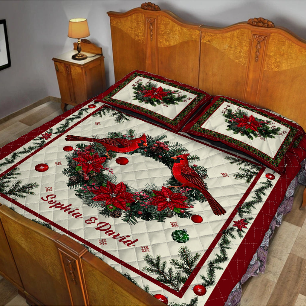 Weihnachtsquilt-Set mit Kardinalvogel-Motiv – Personalisierte Gedenkquilt-Set