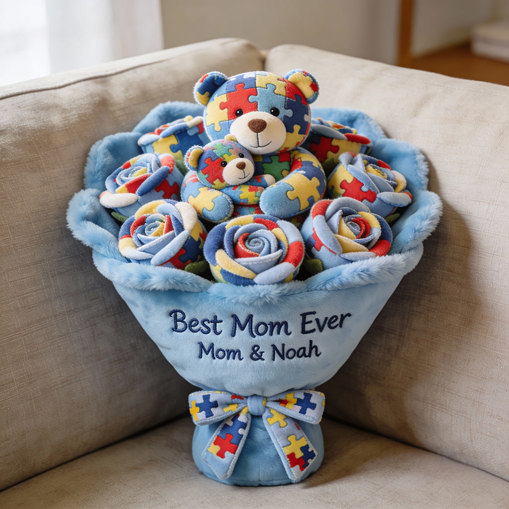 Strong Mama – Personalisiertes Kissen in Form eines Kunstfells zur Sensibilisierung für Autismus